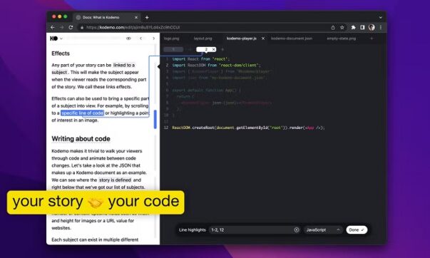 Fee Code and Technical Documentation Maker with Animations: Kodemo