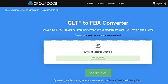 GroupDocs glTF to FBX converter