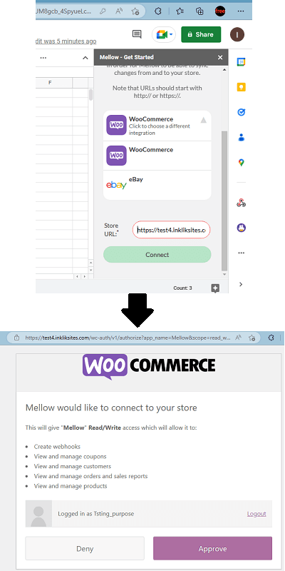 Mellow Connect to WooCommerce Store