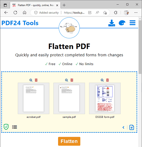 PDF24 Tools Flatten PDF Online for Free