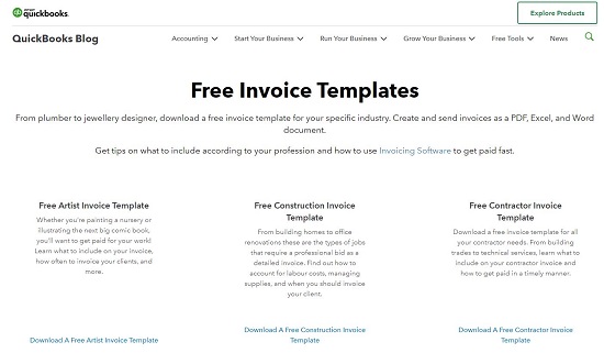 Quickbooks Invoice Templates 