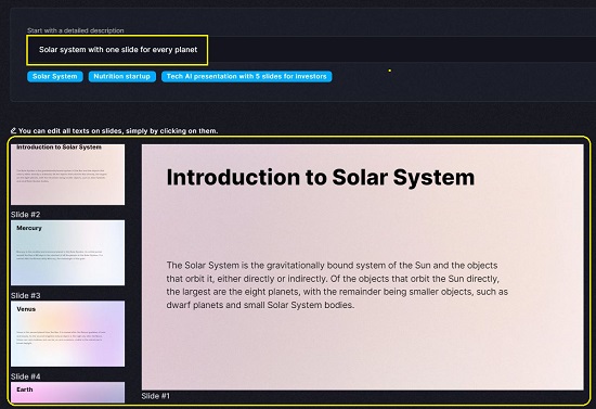 Solar System presentation