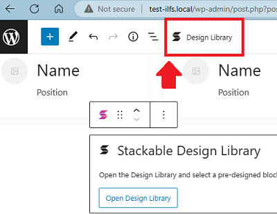 Stackable Design Library Button