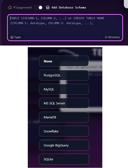 Text2SQL.AI Specify the Schema