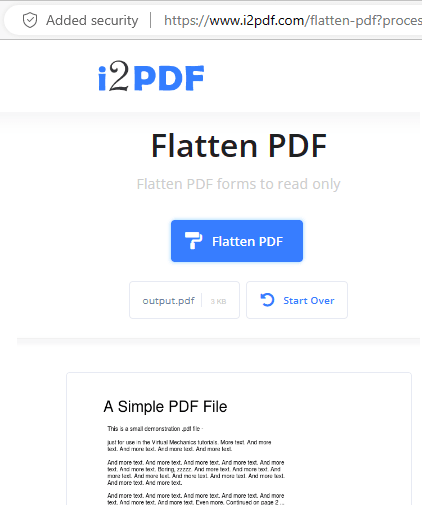 i2PDF Flatten PDF File