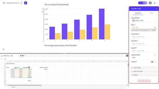 Add Column chart