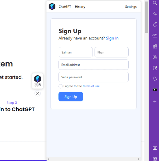 Blixem sign up