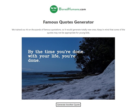 BoredHumans Famous Quotes Generator