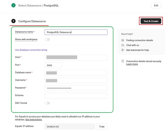 Configure Datasource