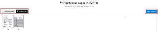 Flip pages vertically or horizontally