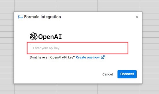 Input Open API key