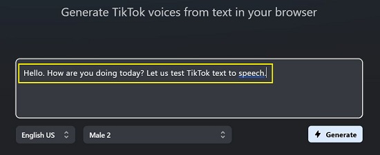 Input text for speech