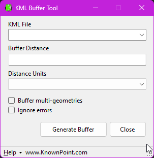 KML Buffer Tool UI