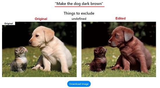 Make the dog dark brown