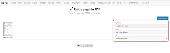 PDFUX PDF resizer