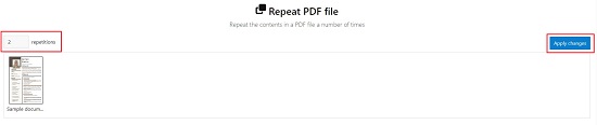 PDFux Repeat PDF - Specify repetition value