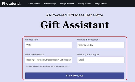 Phototutorial Gift Assistant 