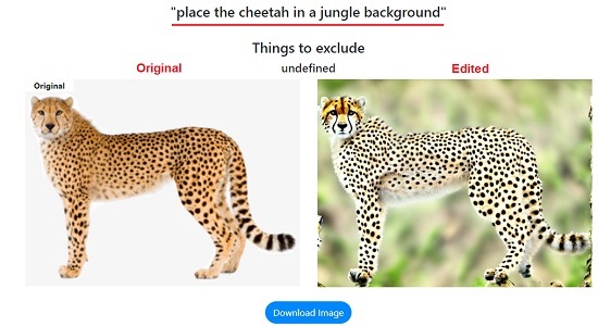 Place cheetah in jungle background