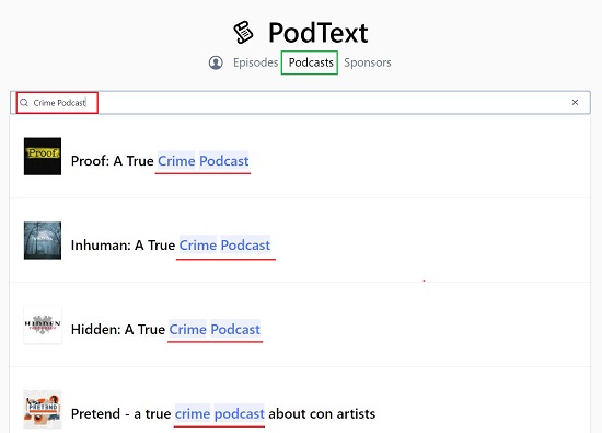 Search Podcasts