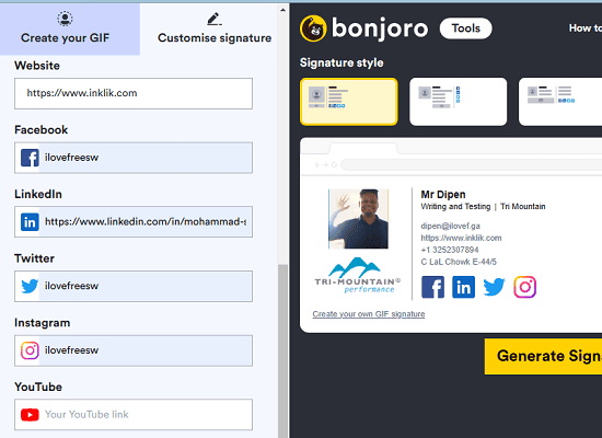 Bonjoro Social Media Details