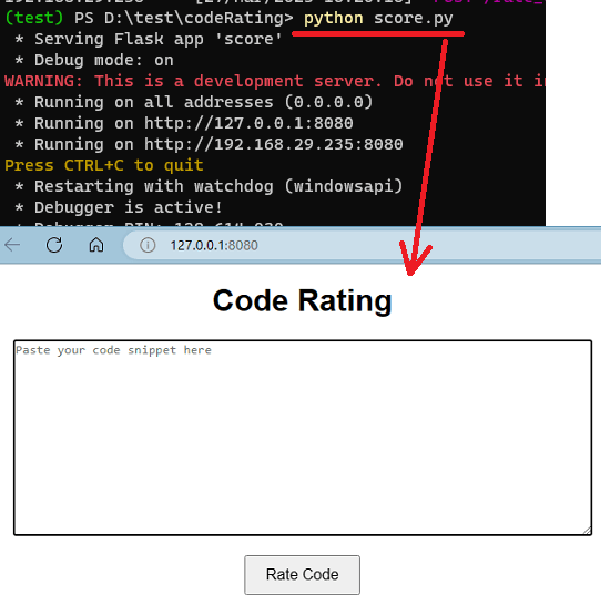 Code Rating Web app Running