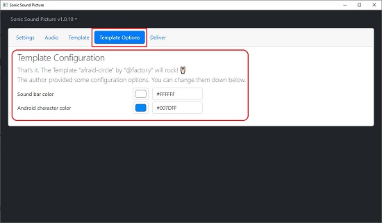 Configure Template options