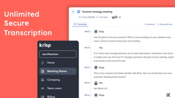Free AI Meeting Assistant by Krisp for Transcriptions, Meeting Notes