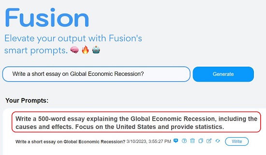 Fusion AI Prompt 
