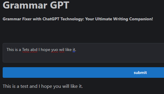 Grammar GPT fix English