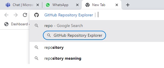 Launch GitHub repo explorer