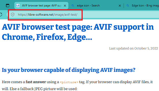 AVIF test website