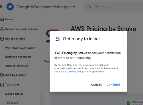 AWS Pricing by Strake on Google Workspace