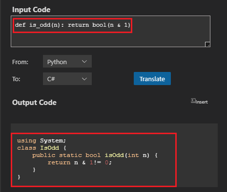 CodeGeeX Code Converter in Action