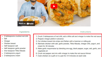Generate Recipe and ingredients list from Cooking Videos using AI Video2Recipe