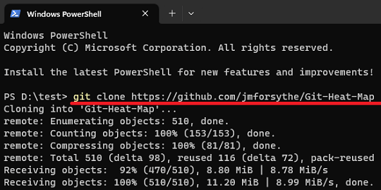Git clone git heat map