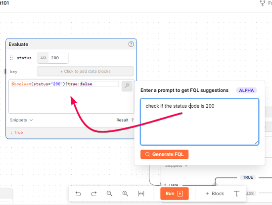 Postman FQL Generation and Evaluate BLock