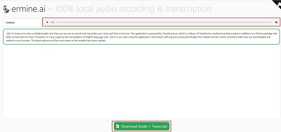 Recorded voice and transcription