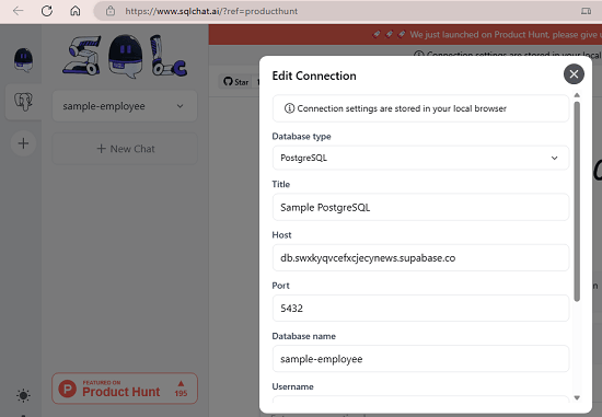 SQL Chat Make a Database Connection