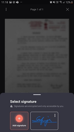Affix signature