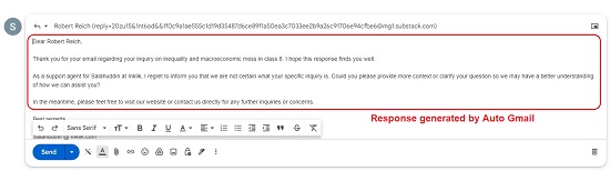 Auto Gmail response 