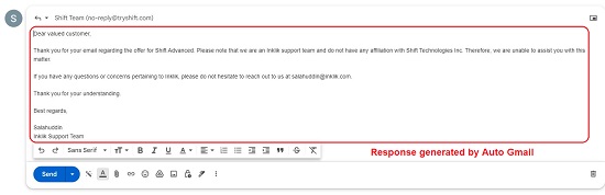 Auto Gmail response 