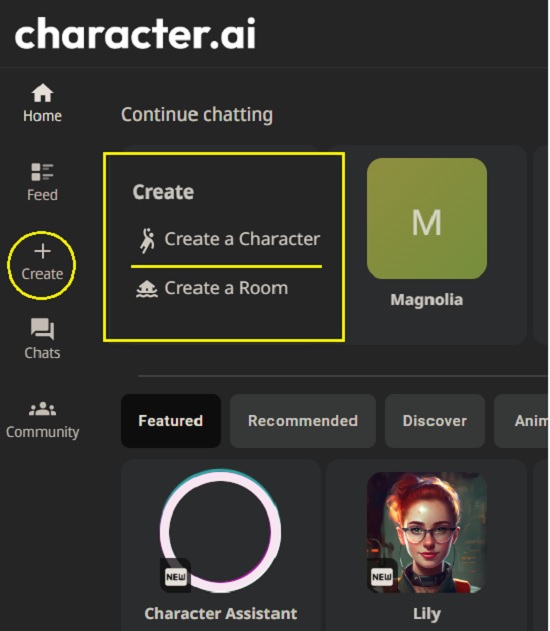 Create a character