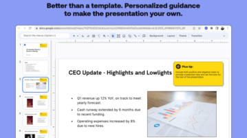 Free AI tool for Google Slides to Build Presentations, Pitch Decks Plus AI