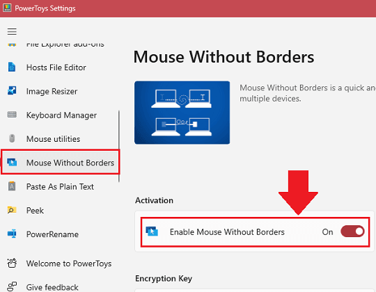 Mouse Without Borders Enable