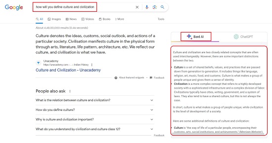 Bard for Google Query 