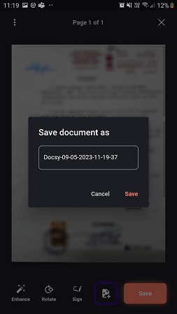 Save document