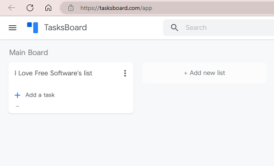TaskBoard Main UI