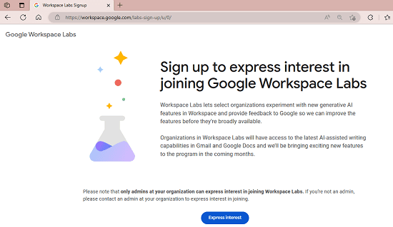 Workspace Labs Sign up Page