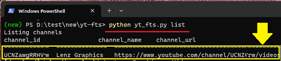 yt_fts List Channel