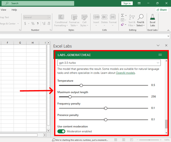 Excel Labs GPT Parameters